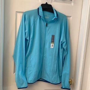 Pale blue spring cardigan with navy trim size Xl NWT